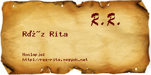 Réz Rita névjegykártya